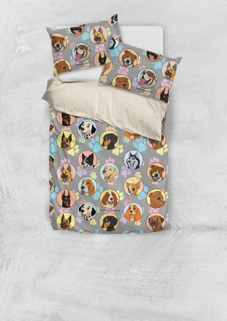 Dogs Galore Bedding Set With Duvet Cover And Two Pillow Cases - Perfect Gift For Dog Lovers