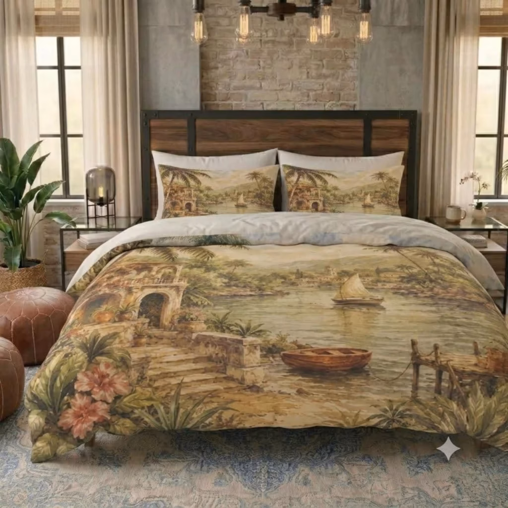 Tropical Waterside Retreat Duvet Cover Set