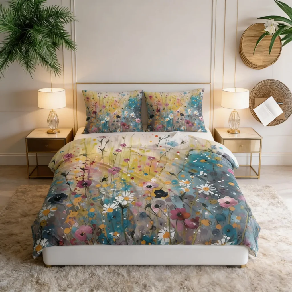 Wildflowers Floral Duvet Cover | Colorful Queen King Twin XL Bedding Set