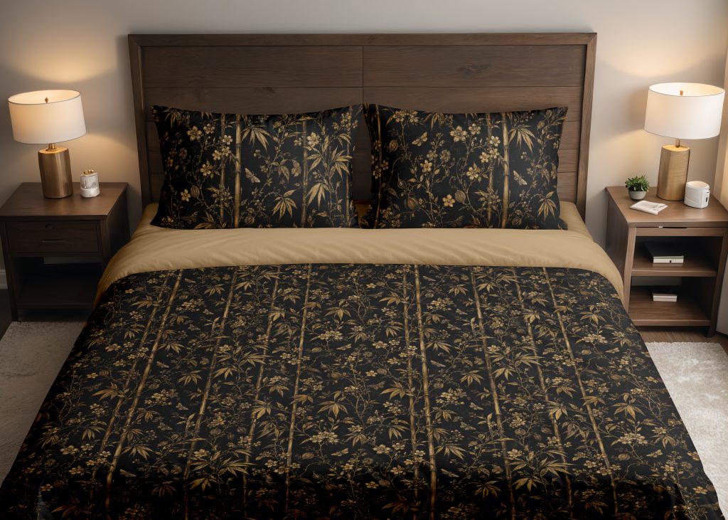 Antique Bamboo Noir Bedding Set