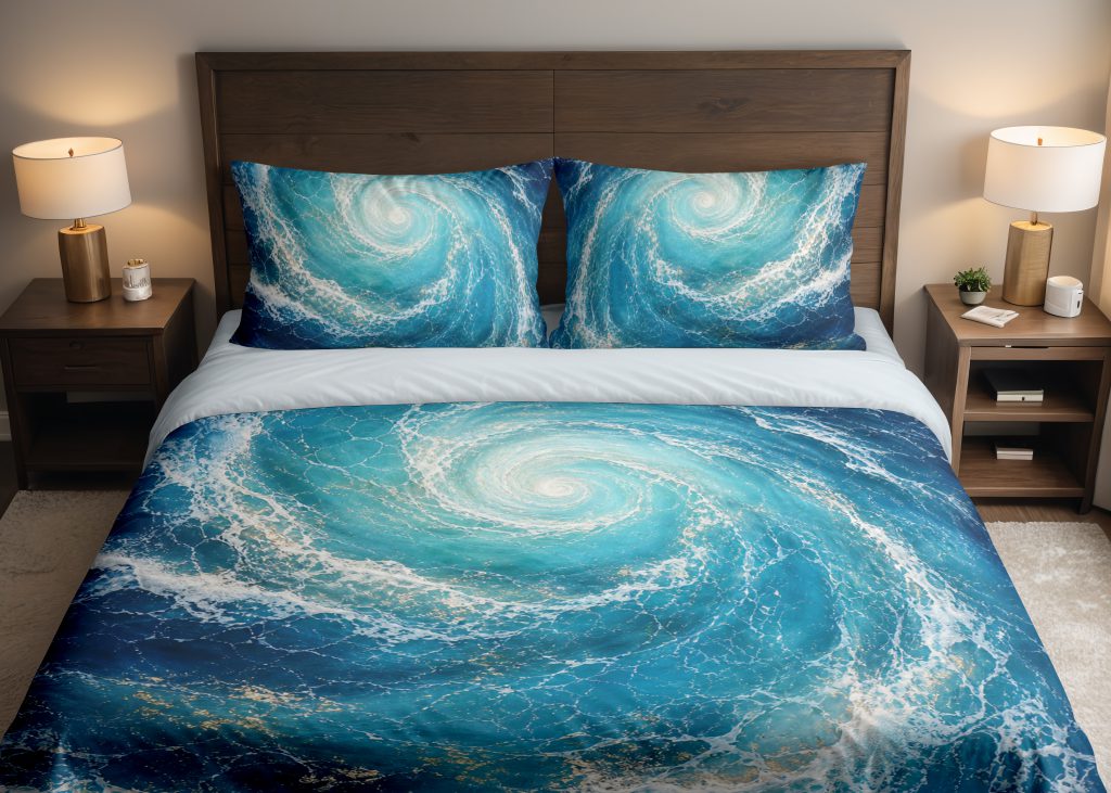 Azure Maelstrom Tide Bedding Set