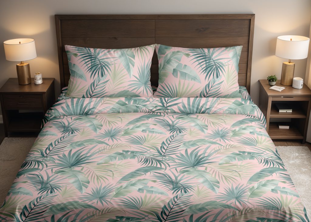 Blush Palm Breeze Bedding Set