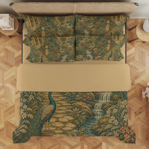 Gilded Peacock Garden Bedding Set mockup 3