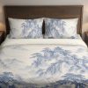 Indigo Pagoda Mist Landscape Bedding Set mockup 1