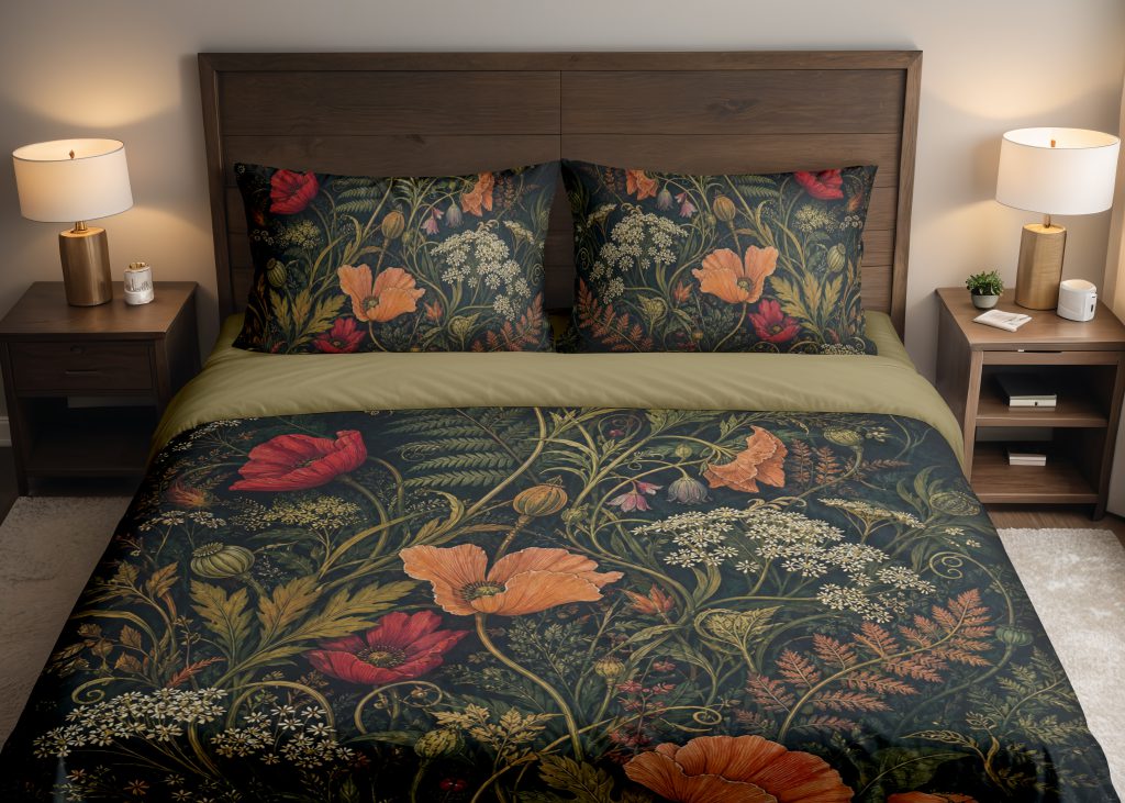 Nocturne Poppy Thicket Bedding Set