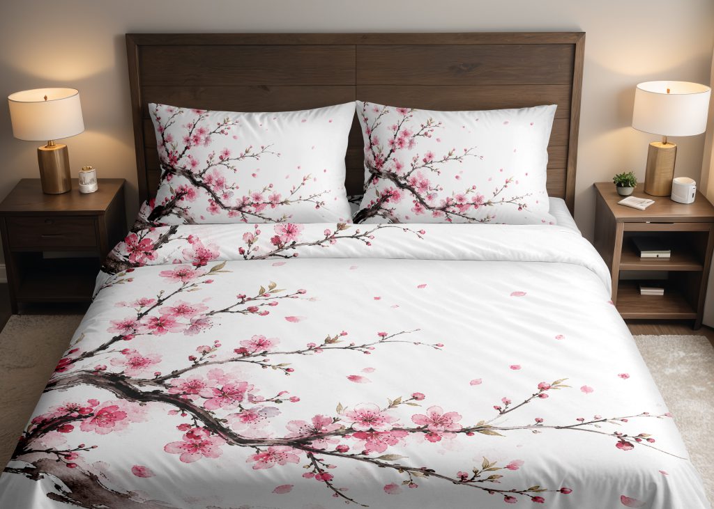 Sakura Ink Cascade Bedding Set