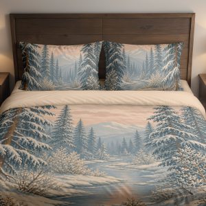 Snowpine River Bedding Set mockup 1