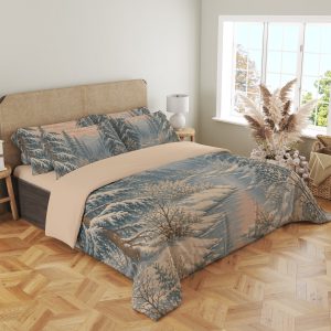 Snowpine River Bedding Set mockup 4
