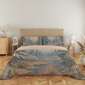 Snowpine River Bedding Set mockup 5