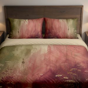 Burgundy Sage Veil Meadow Bedding Set