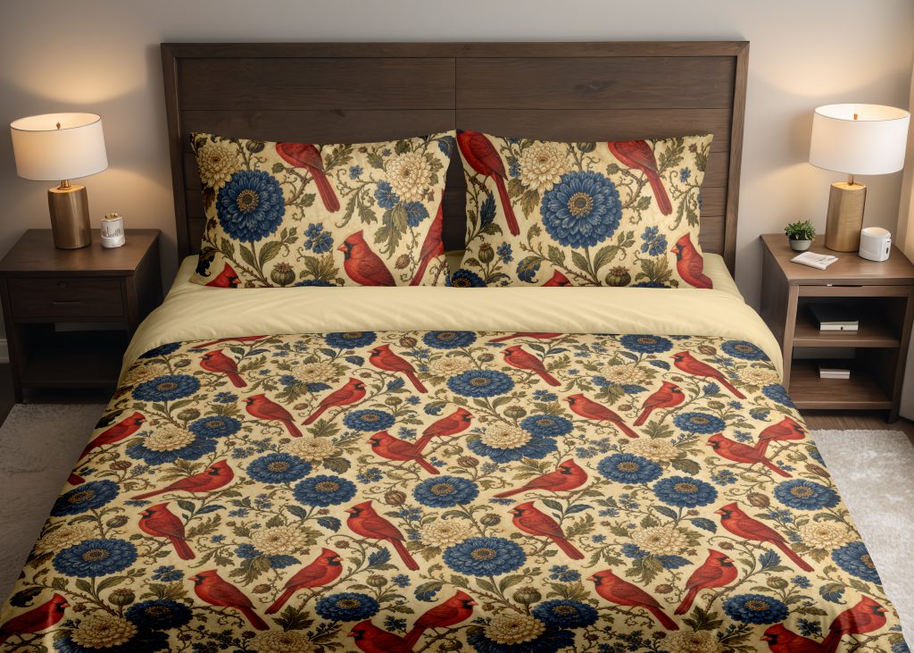 Cardinal Indigo Bloom Bedding Set