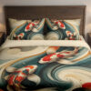 Crimson Current Koi Geometry Bedding Set