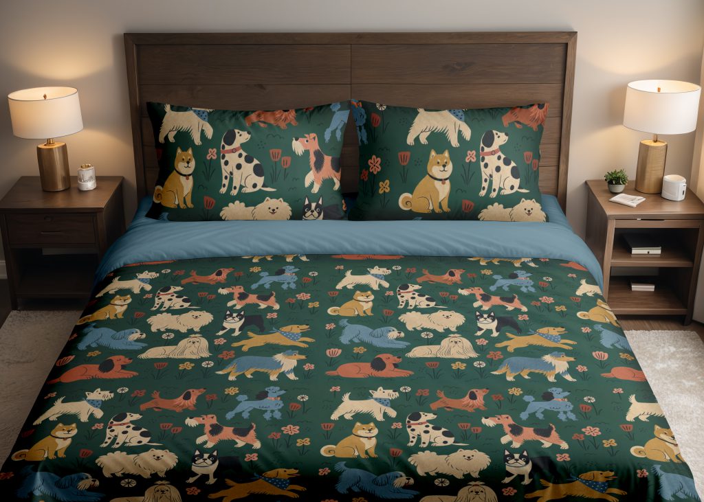 Evergreen Dog Parade Bedding Set