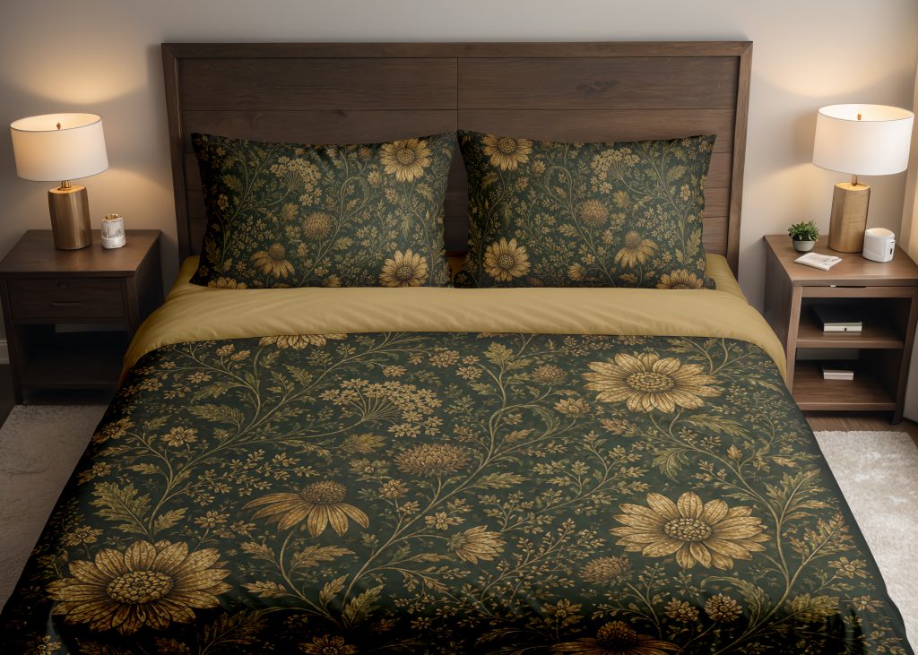 Evergreen Sepia Wildflower Bedding Set