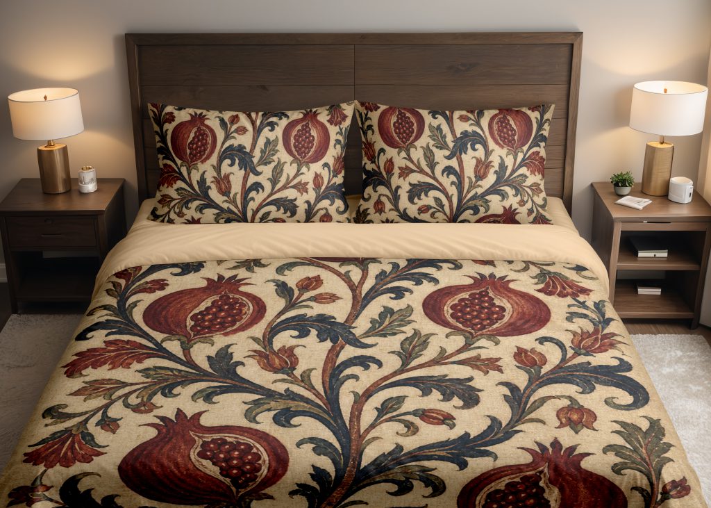 Garnet Pomegranate Arabesque Bedding Set