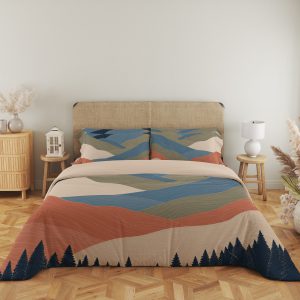 Harbor Clay Mountain Lines Bedding Set mockup 5