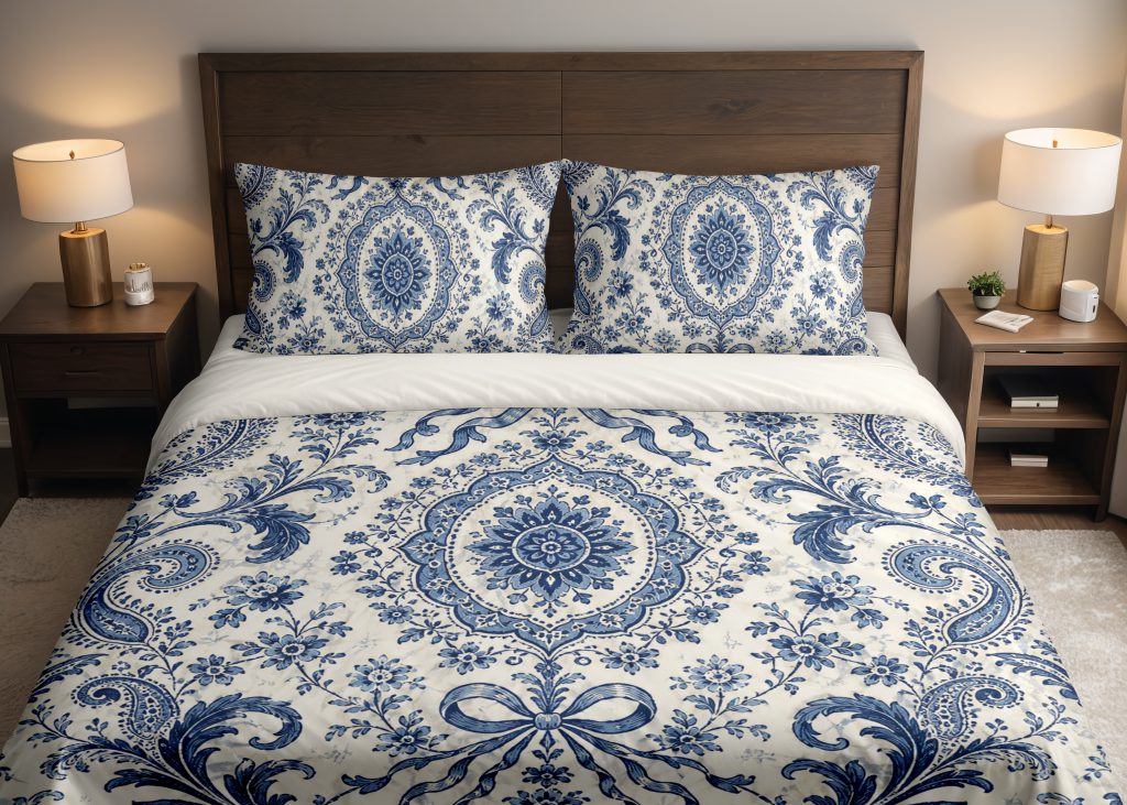 Indigo Heirloom Medallion Chronicle Bedding Set