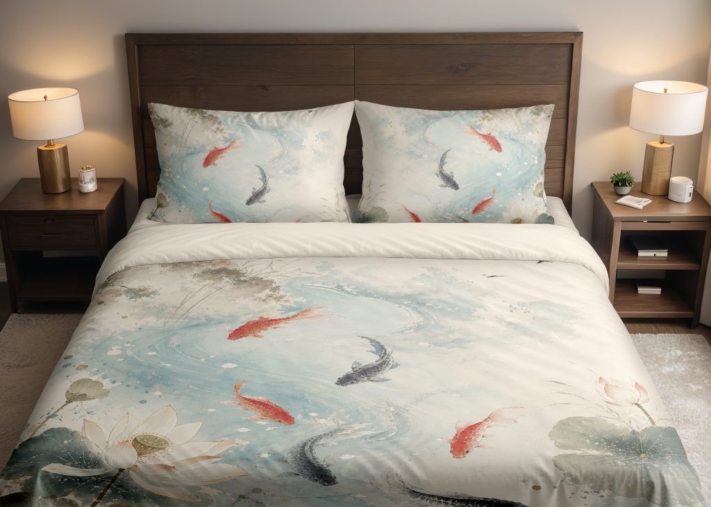 Ivory Lotus Koi Passage Bedding Set