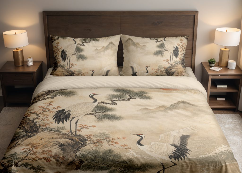Ivory Sun Crane Grove Bedding Set