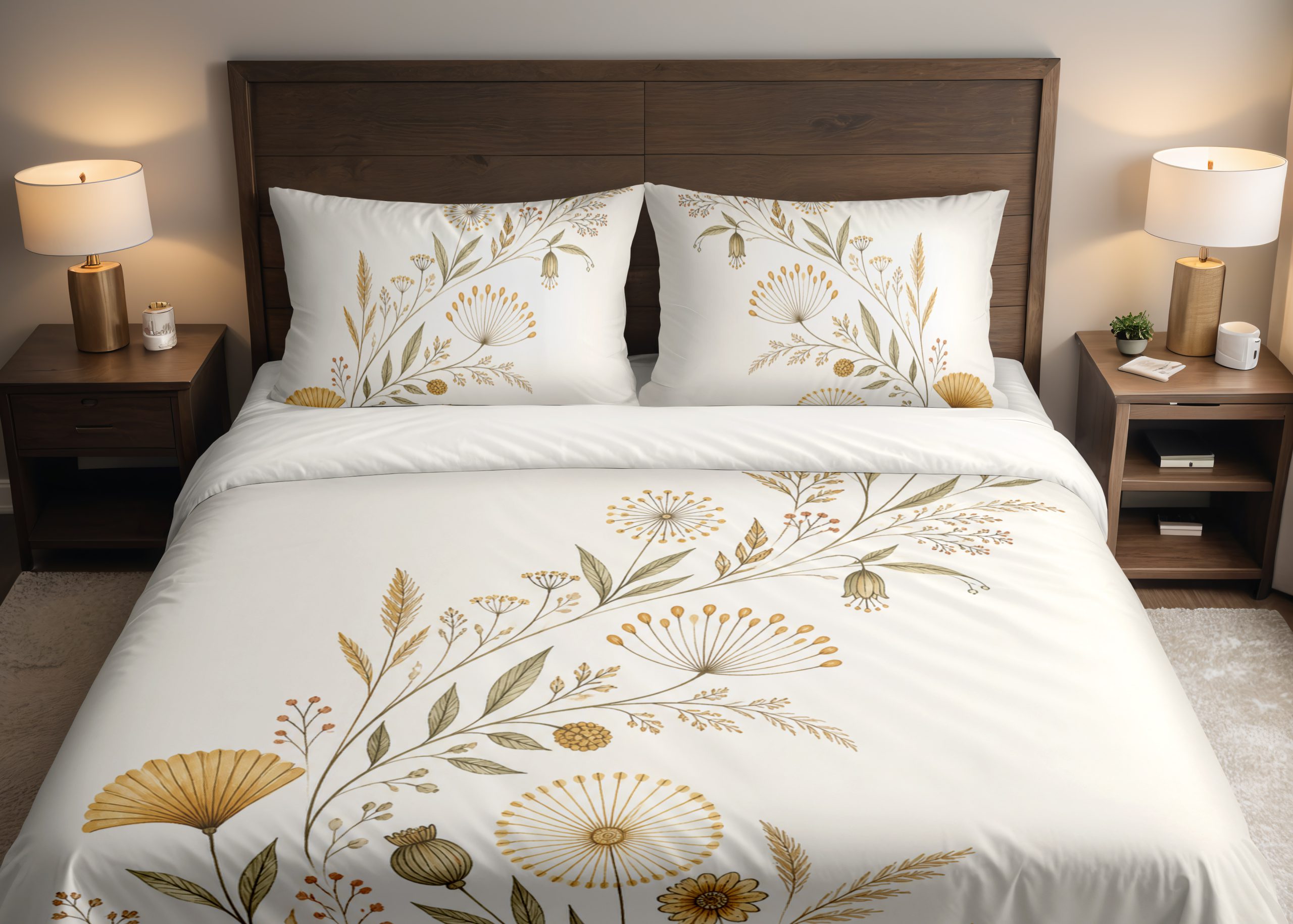 Linen Saffron Seedhead Procession Bedding Set