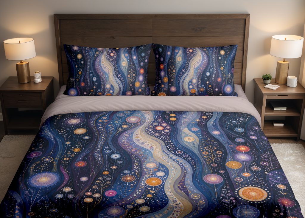 Midnight Celestial River Grove Bedding Set