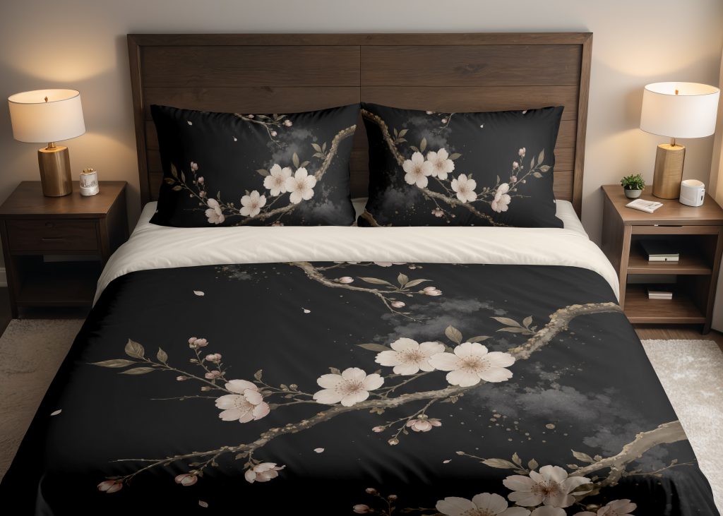 Nocturne Blush Blossom Bough Bedding Set