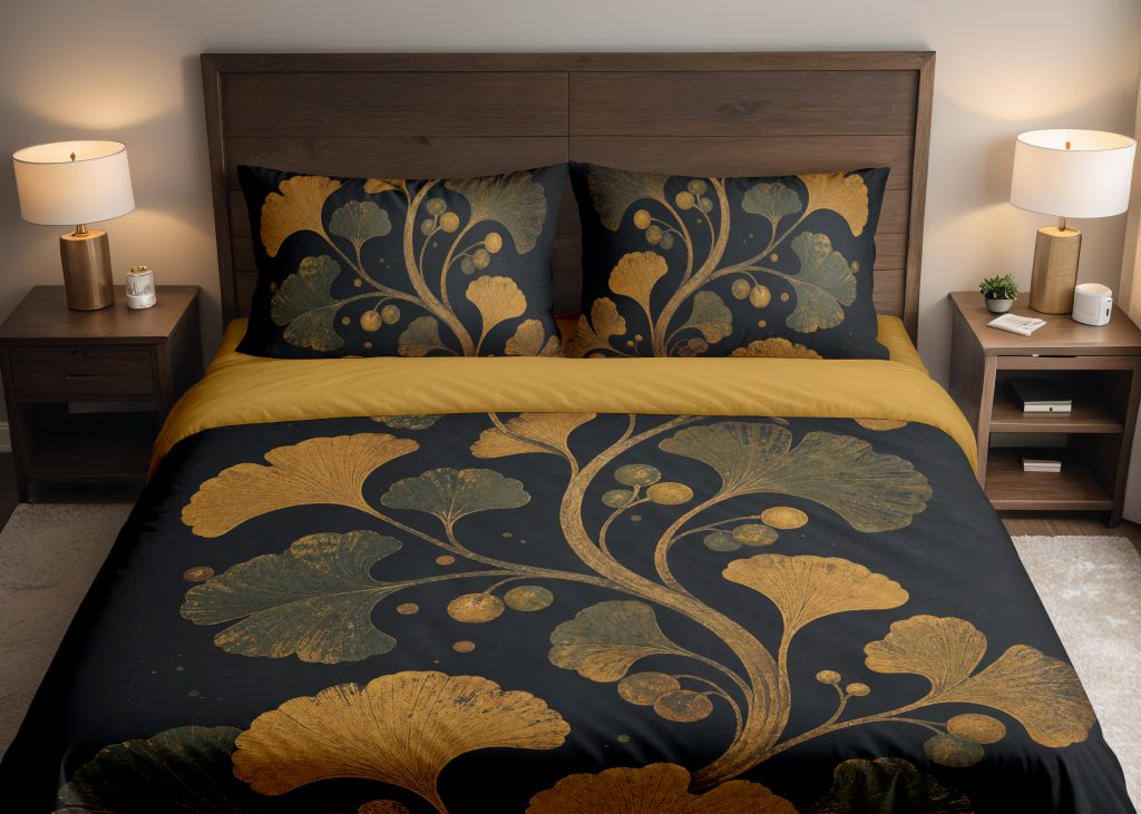 Nocturne Ginkgo Vine Bedding Set