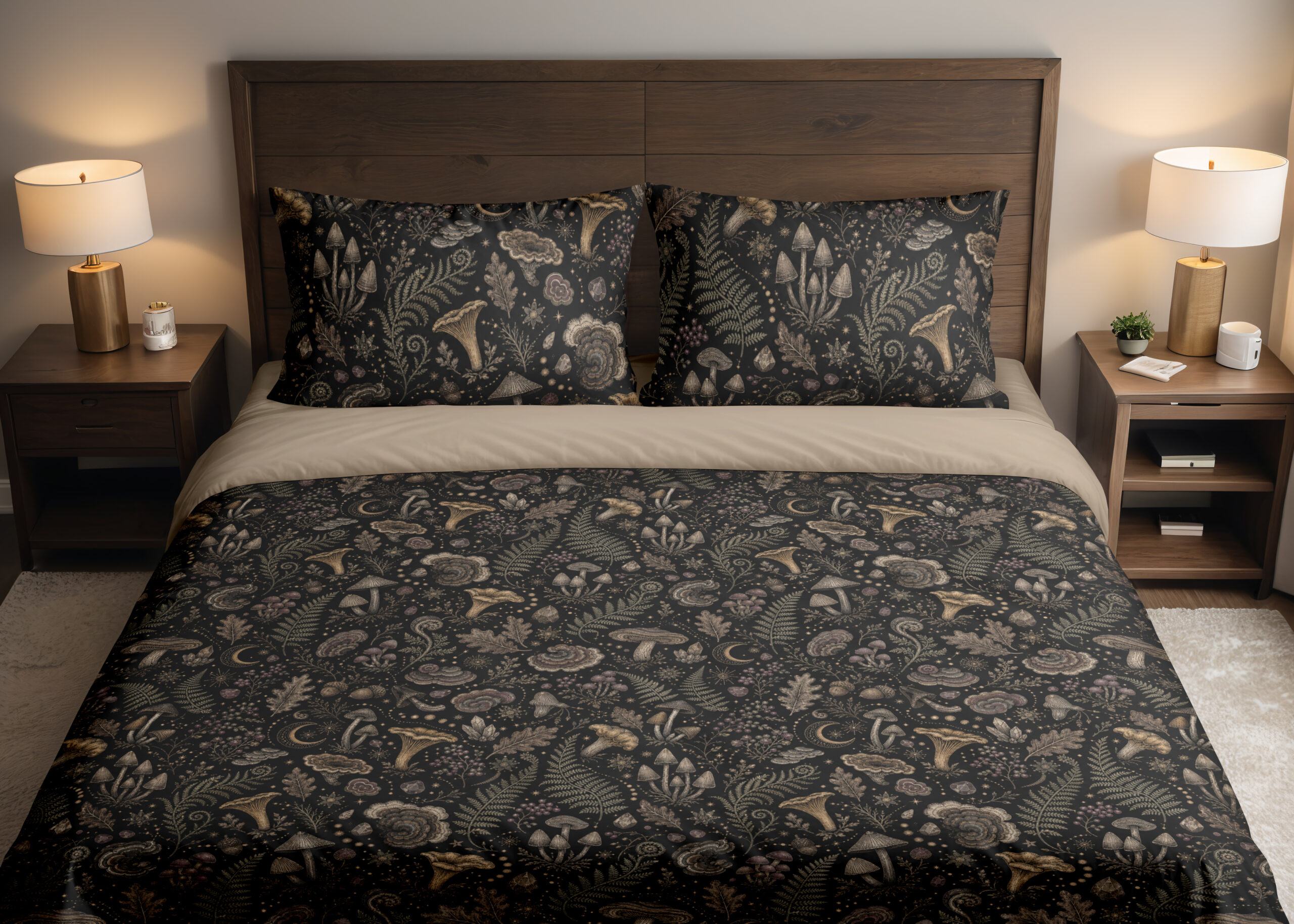 Nocturne Mycology Almanac bedding set