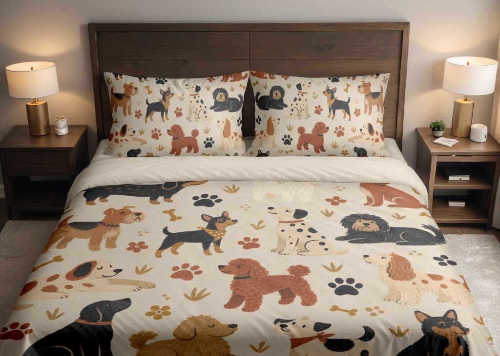 Oatmeal Dog Scatter Bedding Set