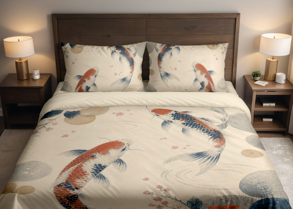 Parchment Koi Camellia Drift Bedding Set