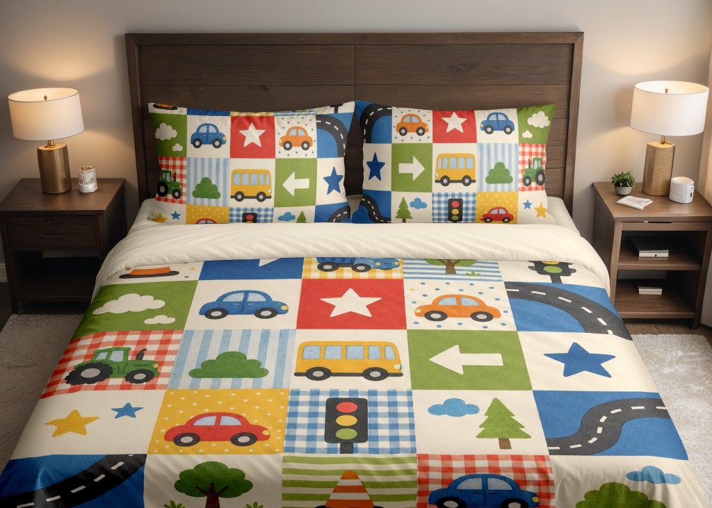 Primary Road Trip Patchwork Bedding Set