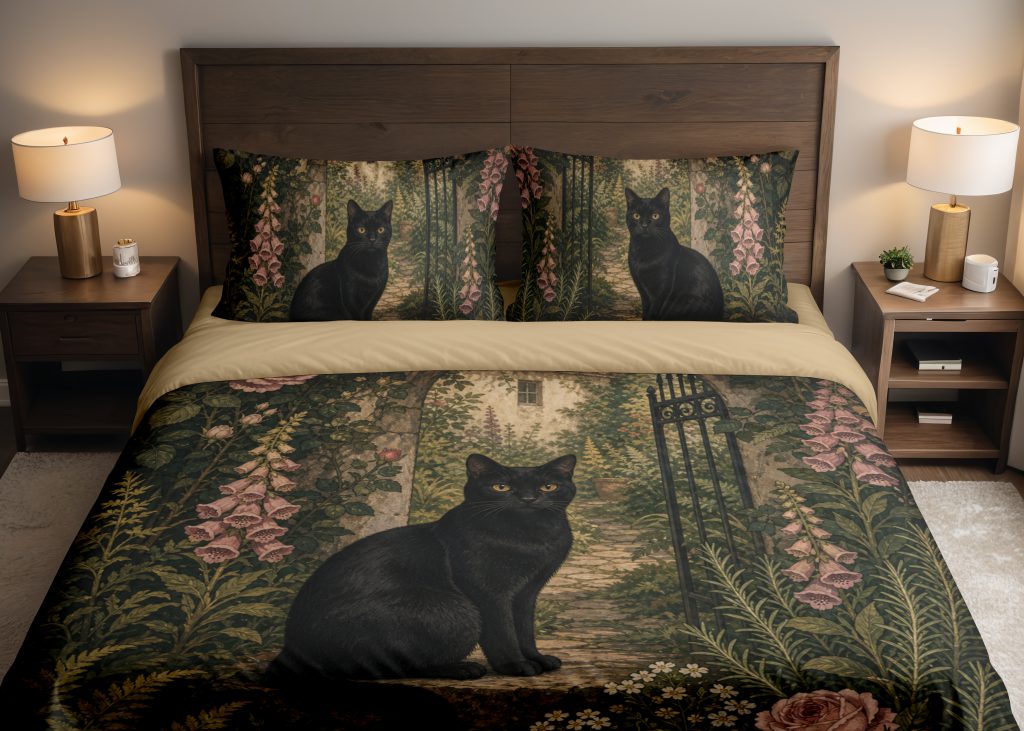 Rosegate Black Cat Bedding Set