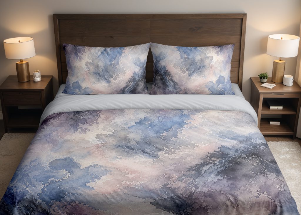 Slate Blush Glacial Reverie Bedding Set