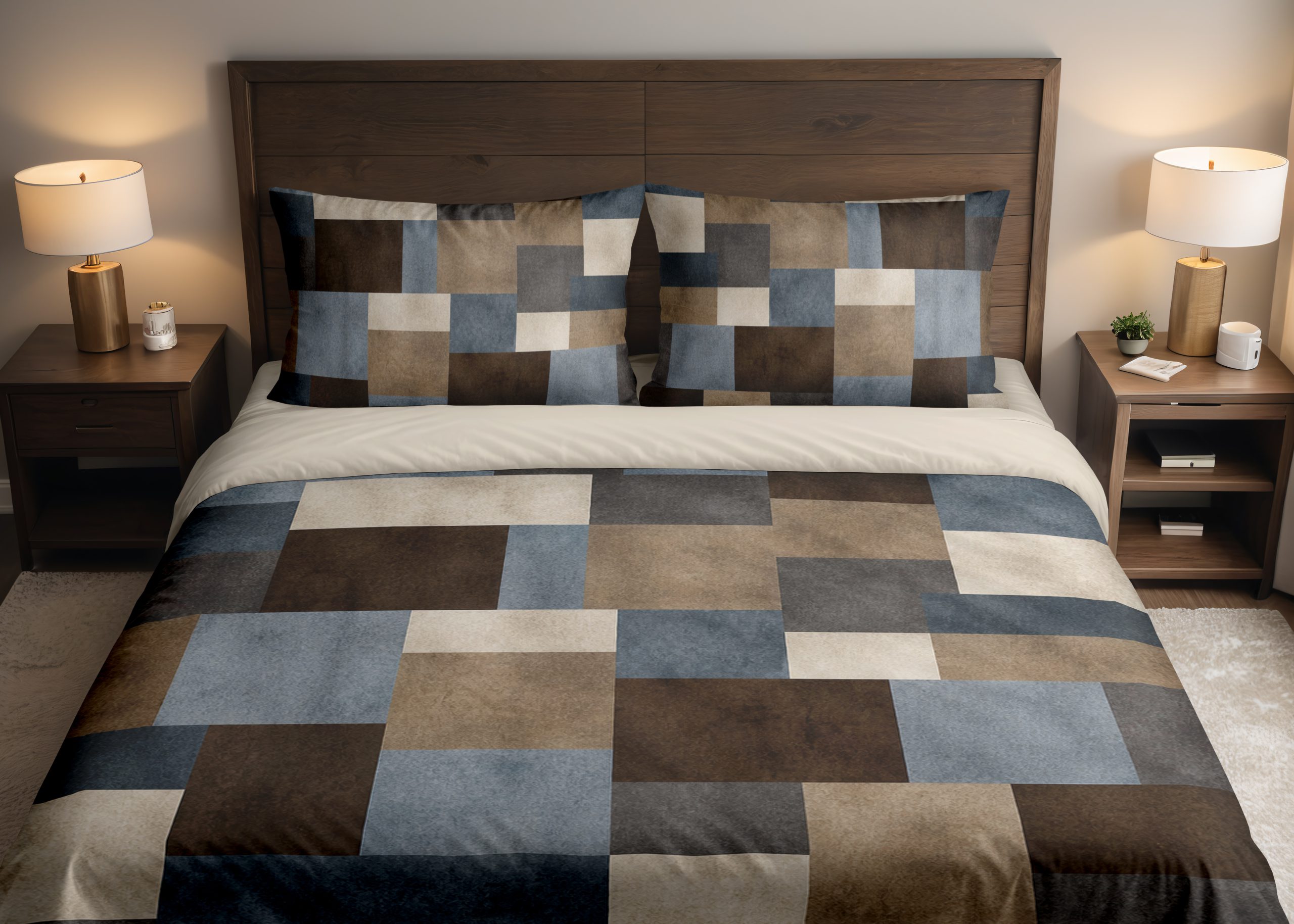 Slate Umber Offset Mosaic Bedding Set