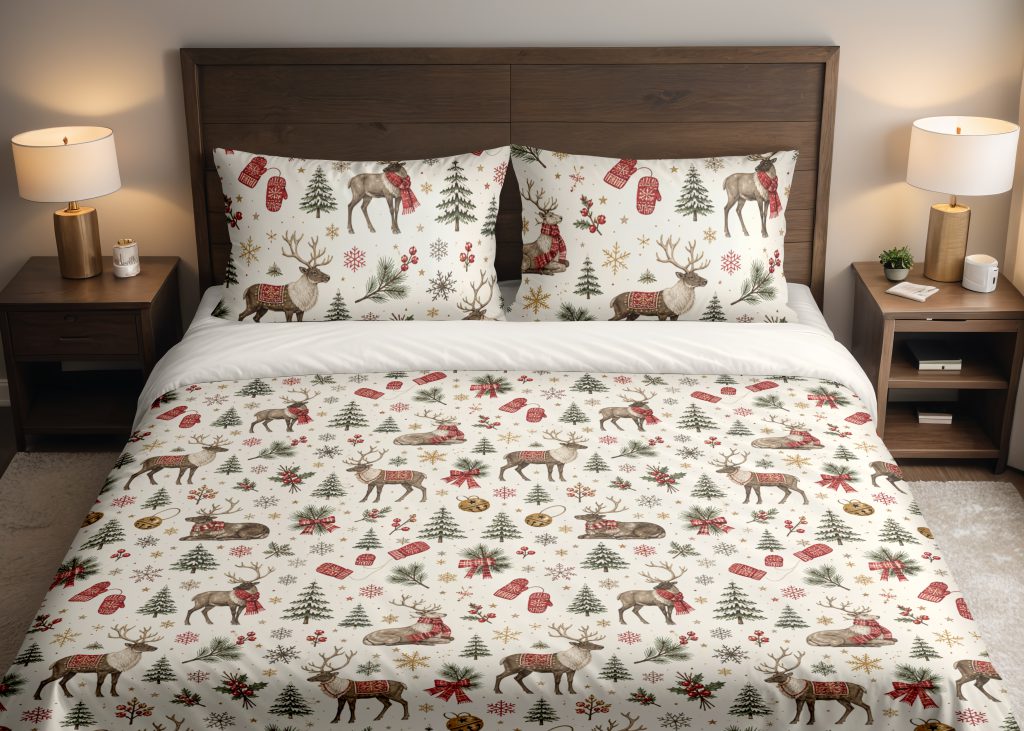 Snowbound Reindeer Lodge Bedding Set