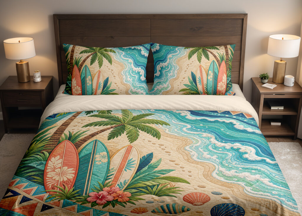 Sunlit Surf Mosaic Bedding Set