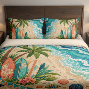 Sunlit Surf Mosaic Bedding Set