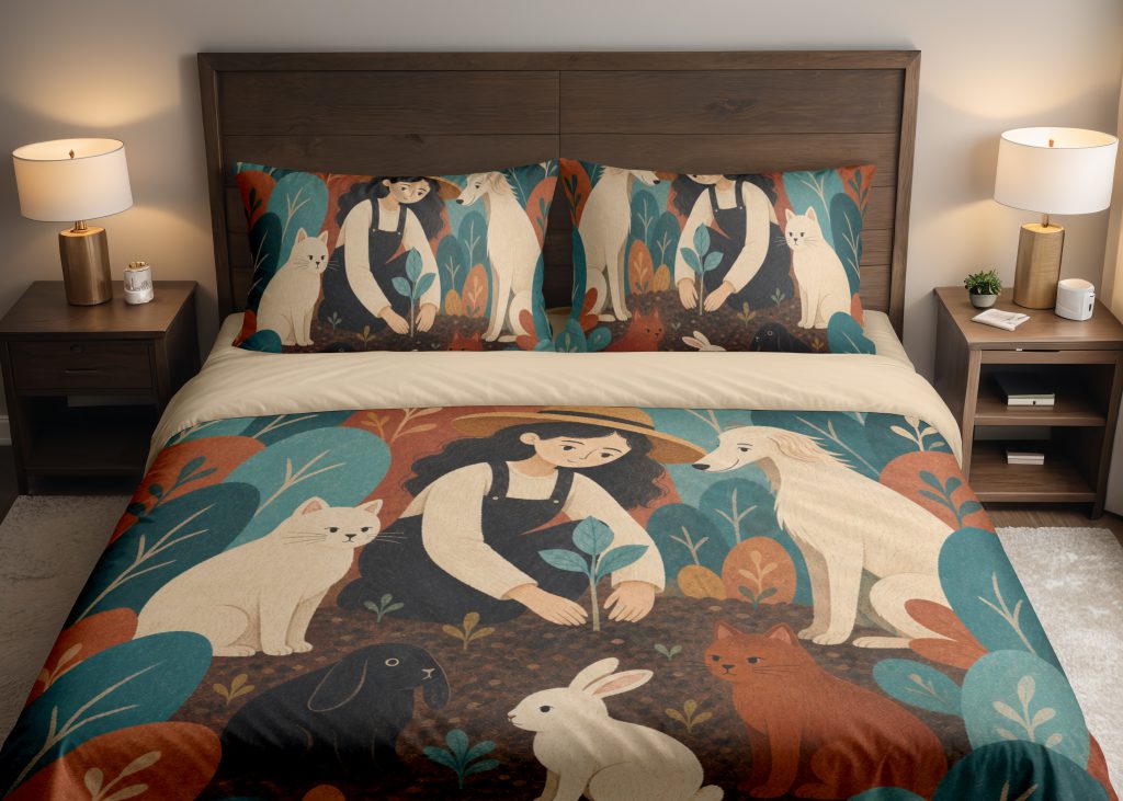 Terracotta Garden Companions Bedding Set