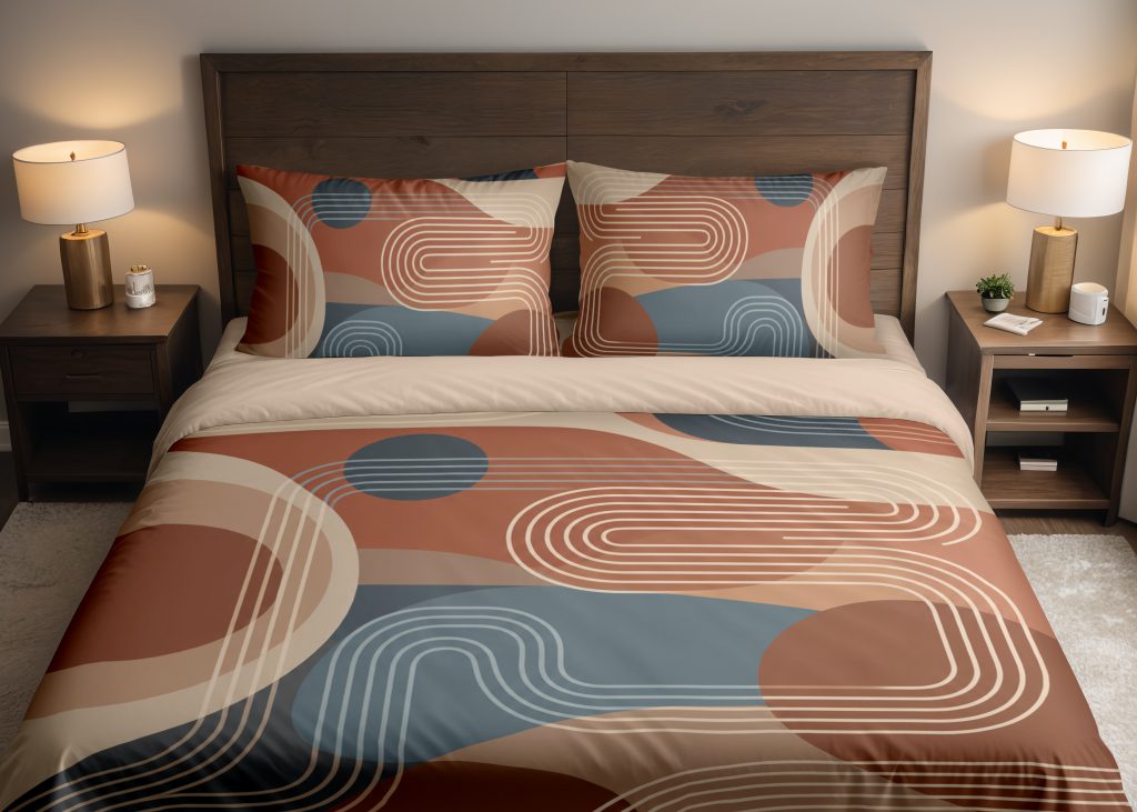 Terracotta Maze Ribbons Bedding Set