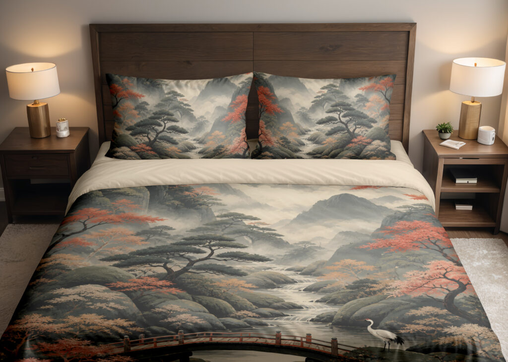 Vermilion Cloudbridge Valley Bedding Set