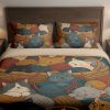 Yarn Basket Cat Gathering Bedding Set mockup 1