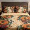 Amber Poppy Mineral Garden Bedding Set — front bedroom view