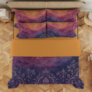 Amethyst Saffron Heirloom Fade Bedding Set — overhead view
