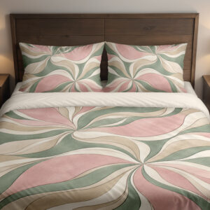 Blush Sage Petal Current Bedding Set — front bedroom view