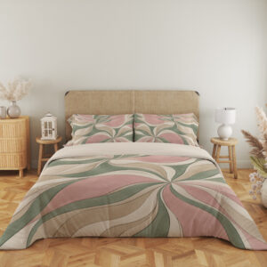 Blush Sage Petal Current Bedding Set — full front view