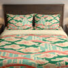 Coral Ribbon Cloudscape Bedding Set — front bedroom view