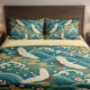 Jade Crane Sakura Tide Bedding Set — front bedroom view
