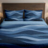 Midnight Blue Contour Dunes Bedding Set — front bedroom view