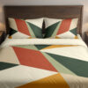 Ochre Forest Facet Bedding Set — front bedroom view